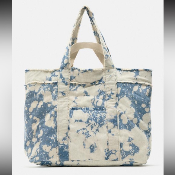 Zara Denim Tie Dye Maxi Tote - Picture 1 of 12
